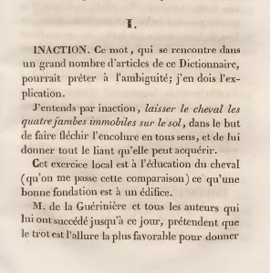 Dictionnaire, Baucher (1833)