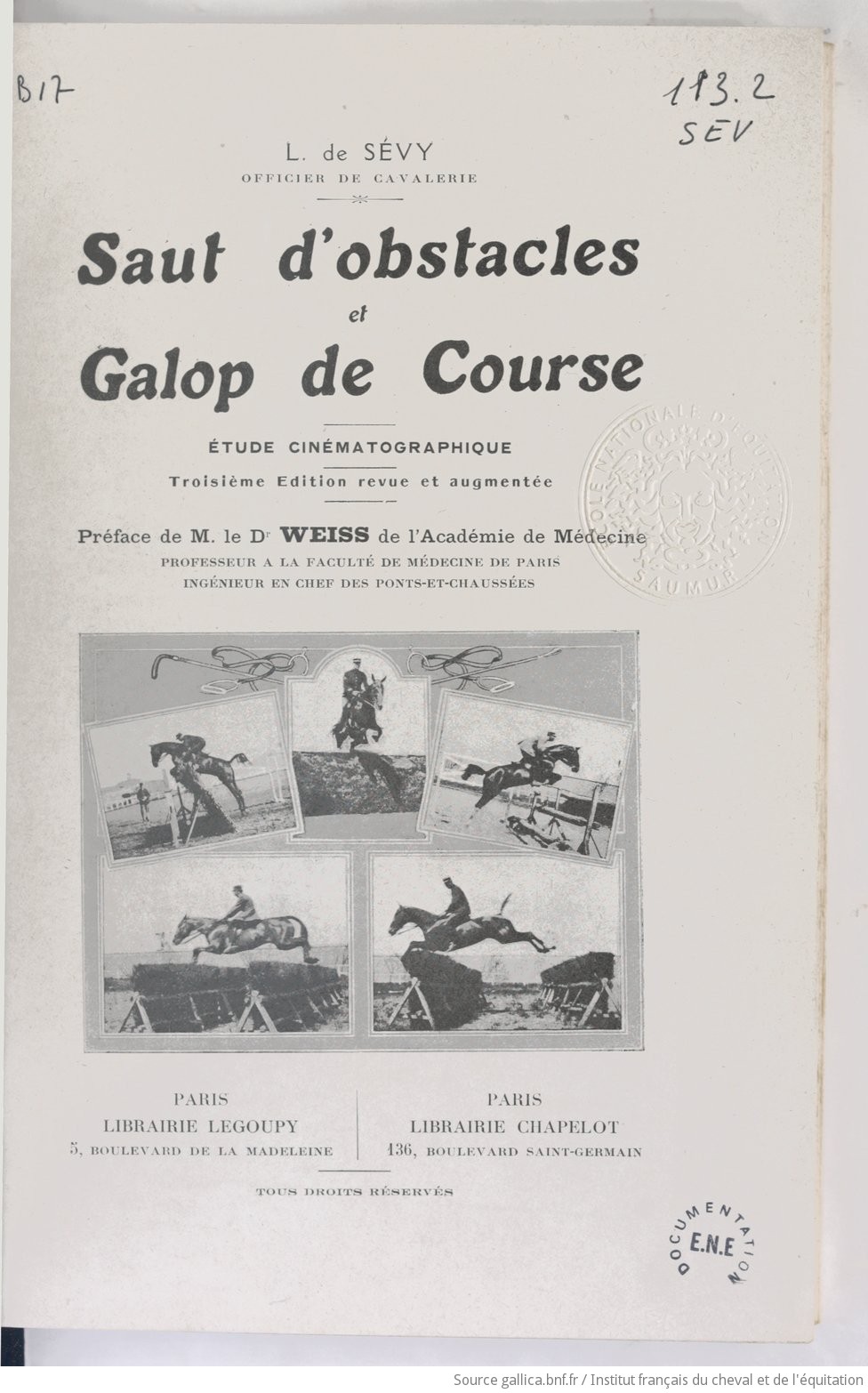 Saut d’Obstacles et Galop de Course — Étude cinématographique, L. de Sevy (1918)