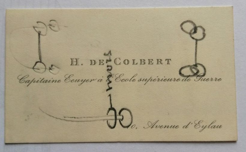 Carte de visite Henri de Colbert
