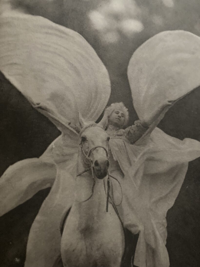 Thérèze Renz présente "la Loïe Fuller à cheval", au Nouveau cirque en 1904 - Studio Delton — détail