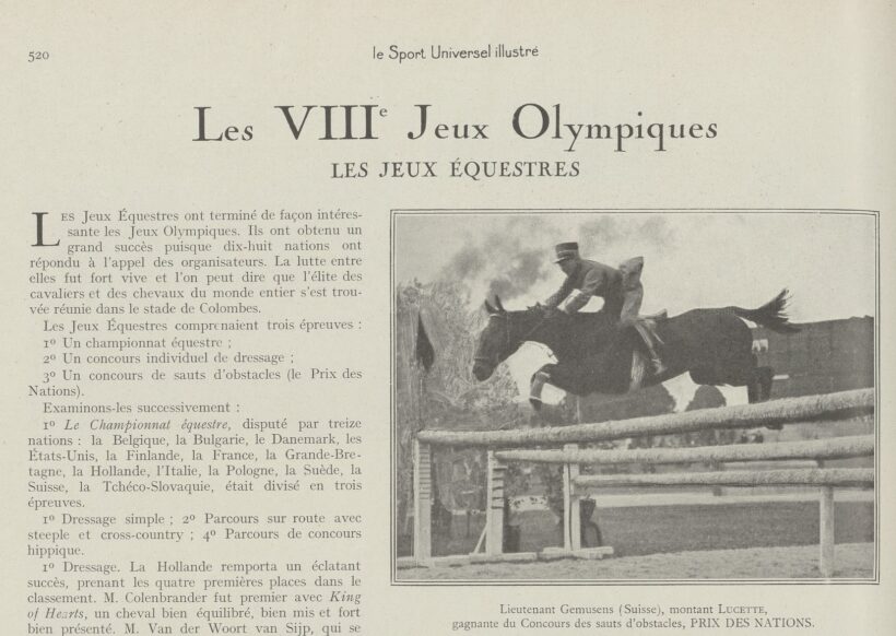 extrait du Sport universel illustré d'aout 1924
